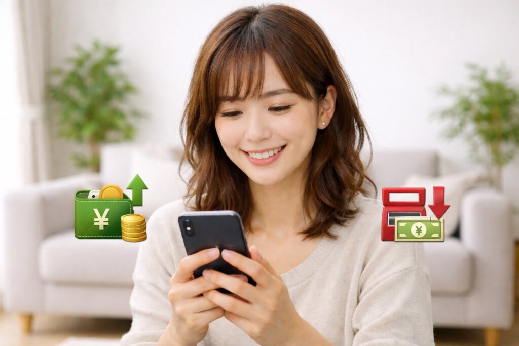 スマートフォンと支払いアイコン