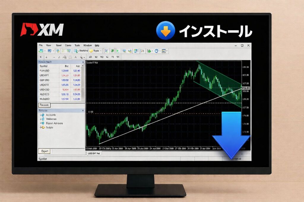 ローソク足とインストールのアイコン