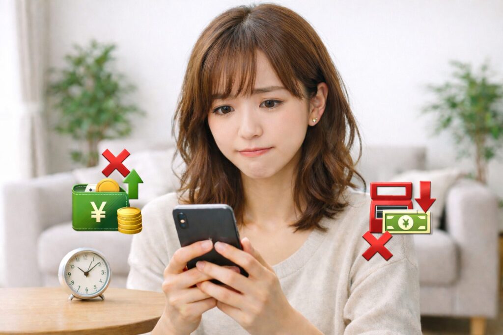 入出金トラブルに困っている女性